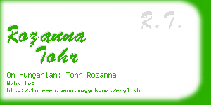 rozanna tohr business card
